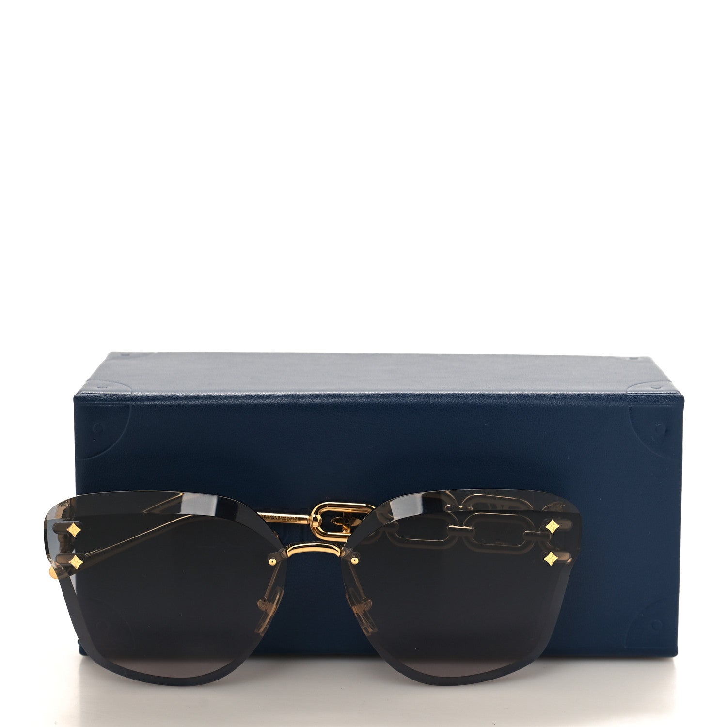 Louis Vuitton Metal Rimless LV Jewel Cat Eye Sunglasses Z1626U Gradient Blue 7 of 7