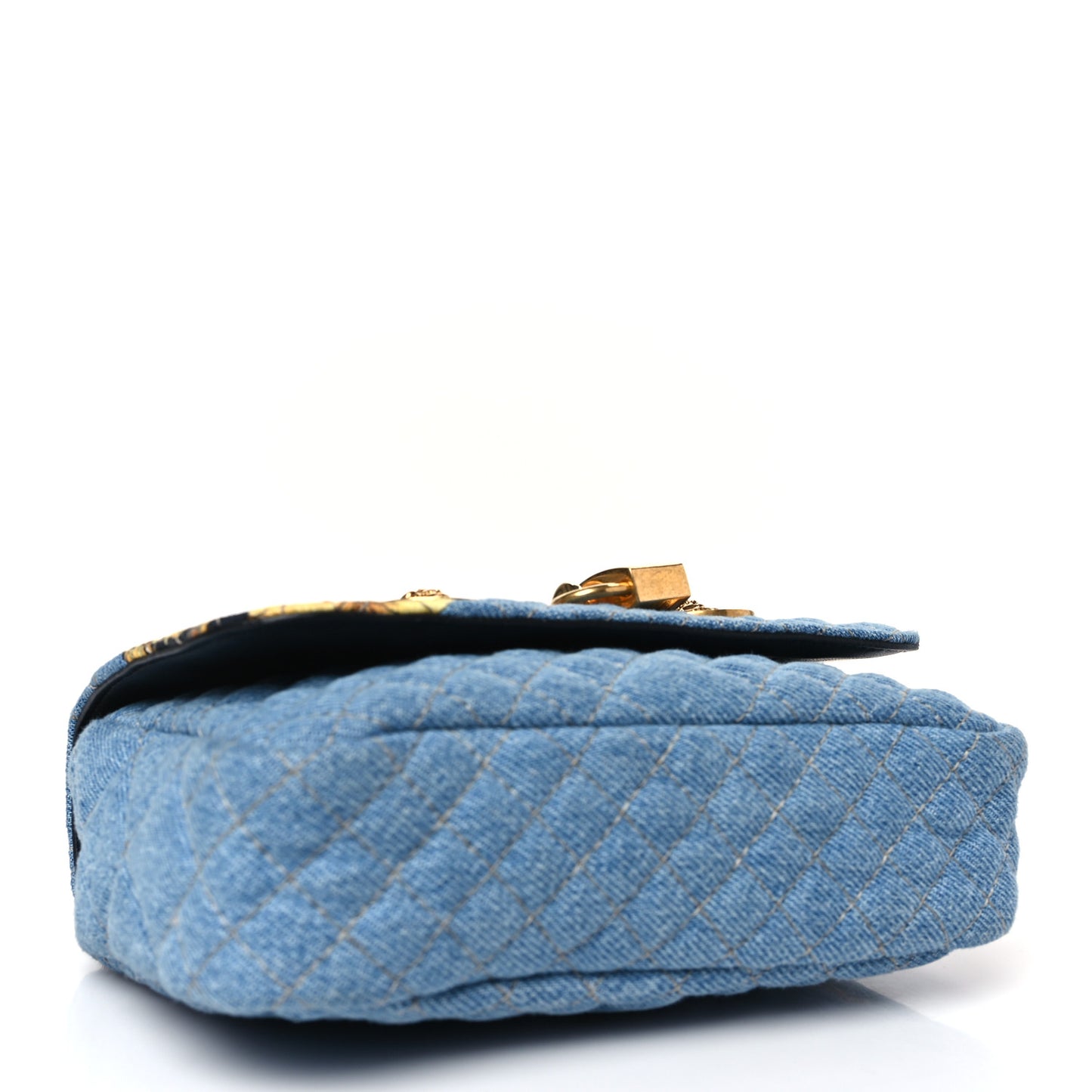 Denim Barocco Printed Icon Small Crossbody Bag Blue