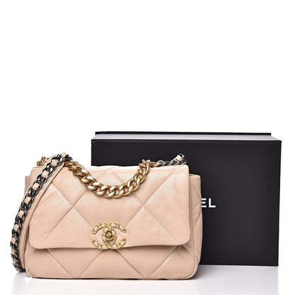 Chanel Goatskin Quilted Medium 19 Flap Beige 11 of 11