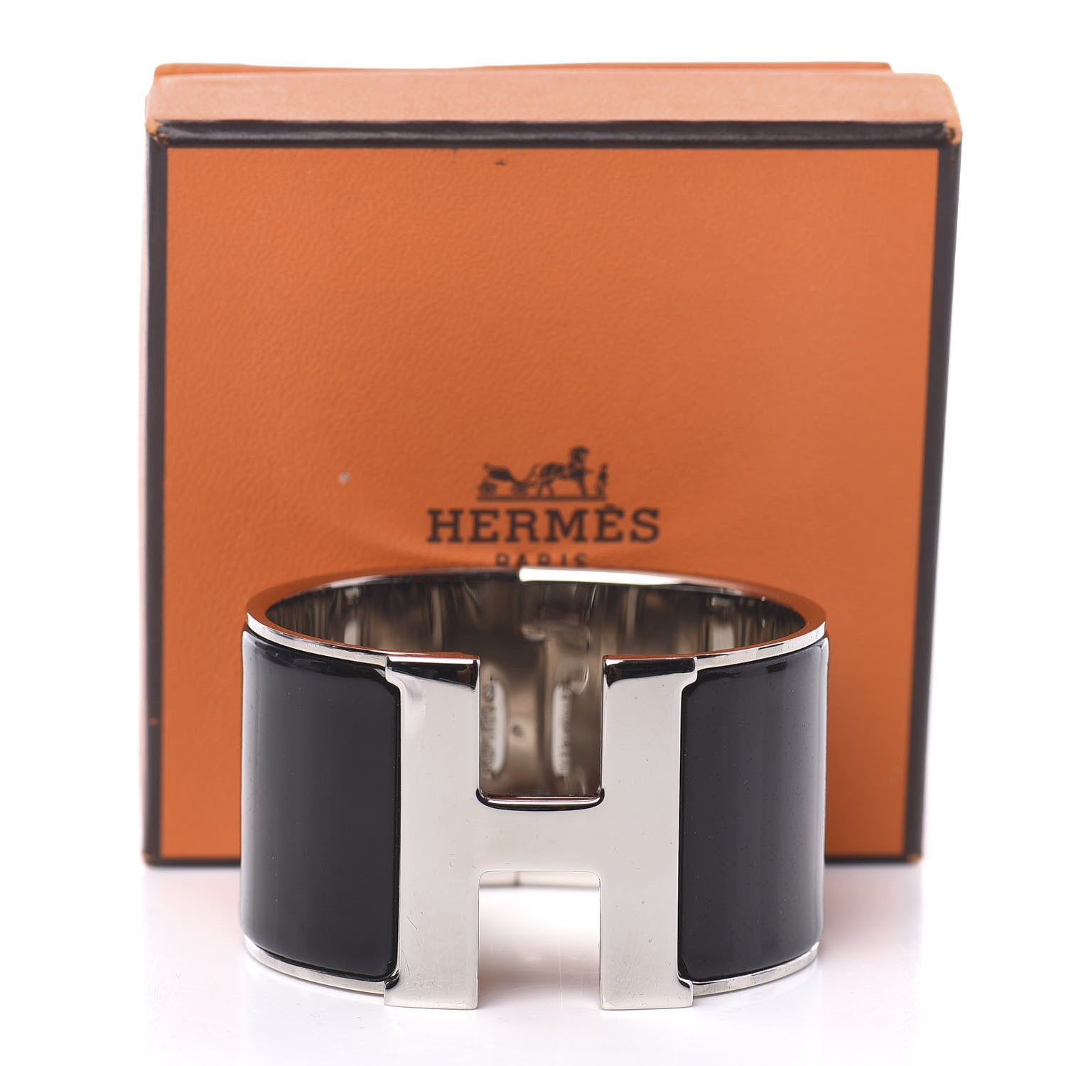 Hermes Enamel Extra Wide Clic Clac H Bracelet PM Black 6 of 6