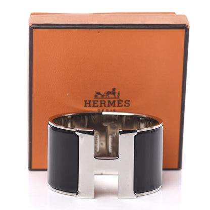Hermes Enamel Extra Wide Clic Clac H Bracelet PM Black 6 of 6