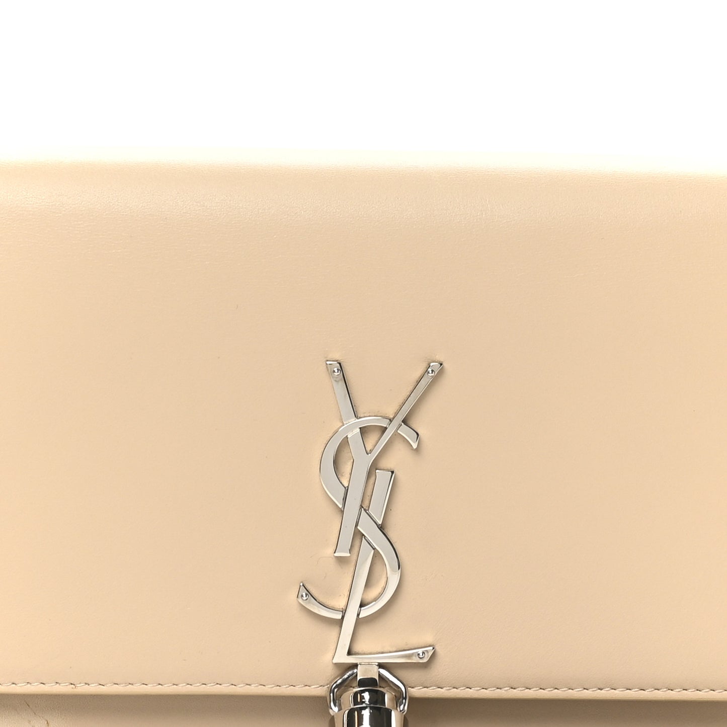 Smooth Calfskin Classic Monogram Kate Tassel Chain Wallet Nude Powder