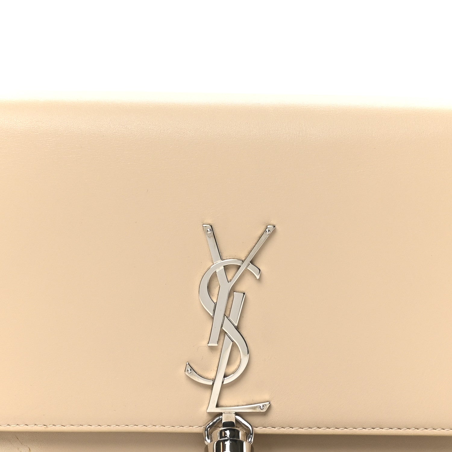Saint Laurent Smooth Calfskin Classic Monogram Kate Tassel Chain Wallet Nude Powder 7 of 11