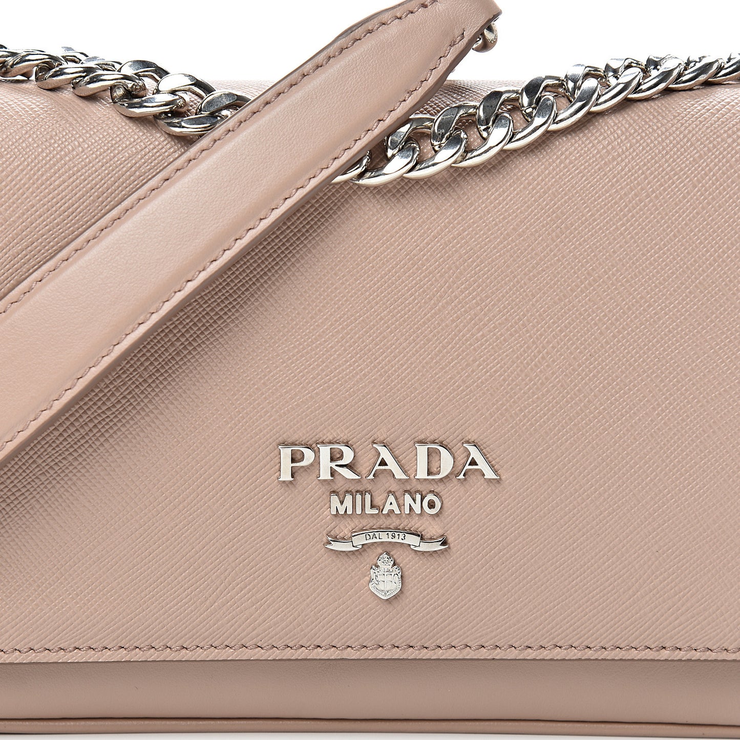 Saffiano Soft Calfskin Chain Crossbody Bag Cipria