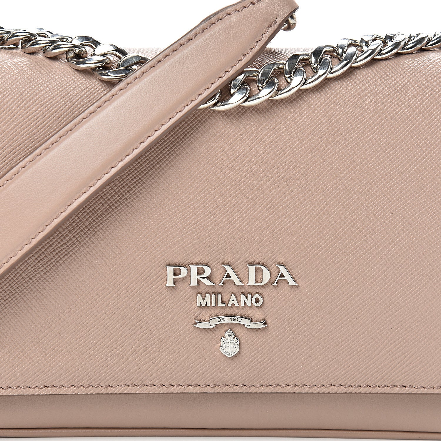 Prada Saffiano Soft Calfskin Chain Crossbody Bag Cipria 8 of 11