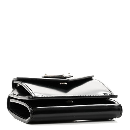 Prada Spazzolato Chain Flap Card Holder Wallet Black 4 of 9
