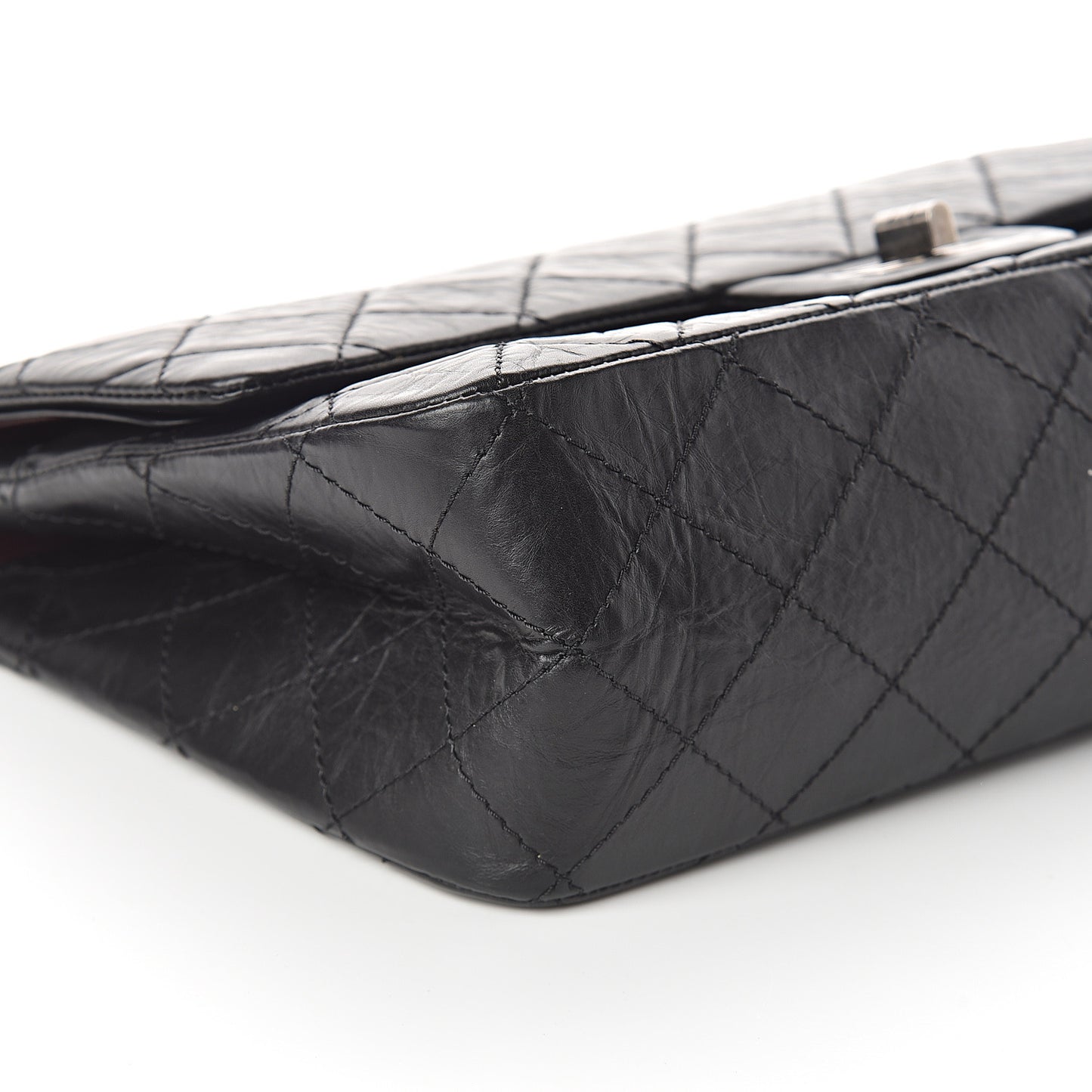 Aged Calfskin Quilted 2.55 Reissue 227 Flap Black