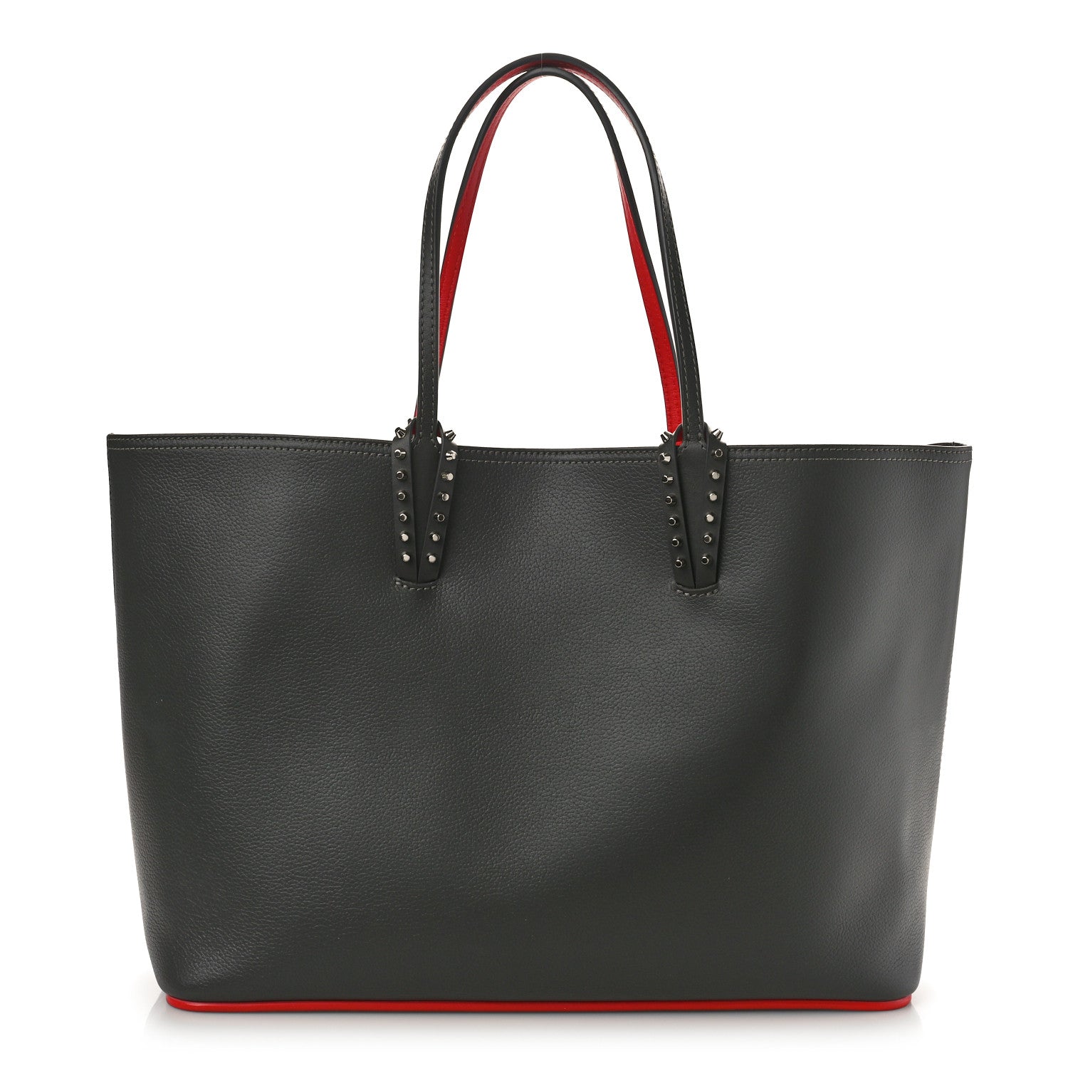Christian Louboutin Calfskin Spikes East West Cabata Tote Charbon 1 of 9