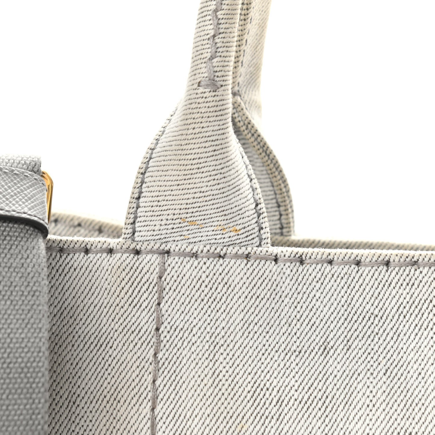 Denim Small Logo Tote Bianco