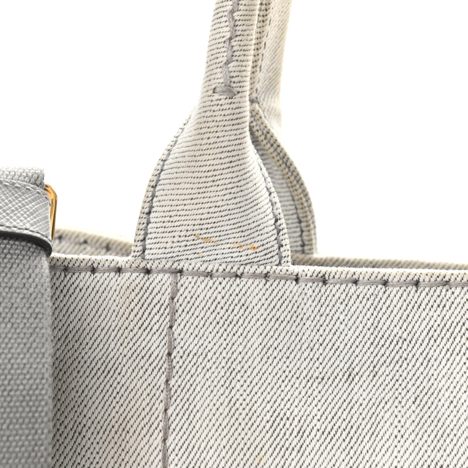 Prada Denim Small Logo Tote Bianco 13 of 13
