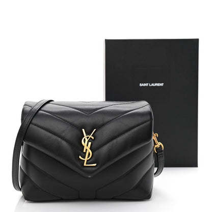Saint Laurent Calfskin Y Quilted Monogram Toy Loulou Crossbody Bag Black 14 of 14