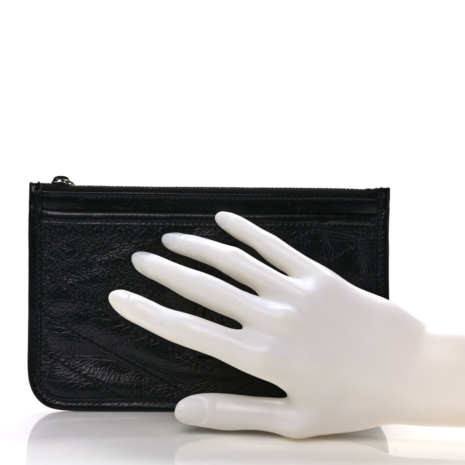 Saint Laurent Crinkled Calfskin Matelasse Monogram Niki Bill Pouch Black 2 of 7