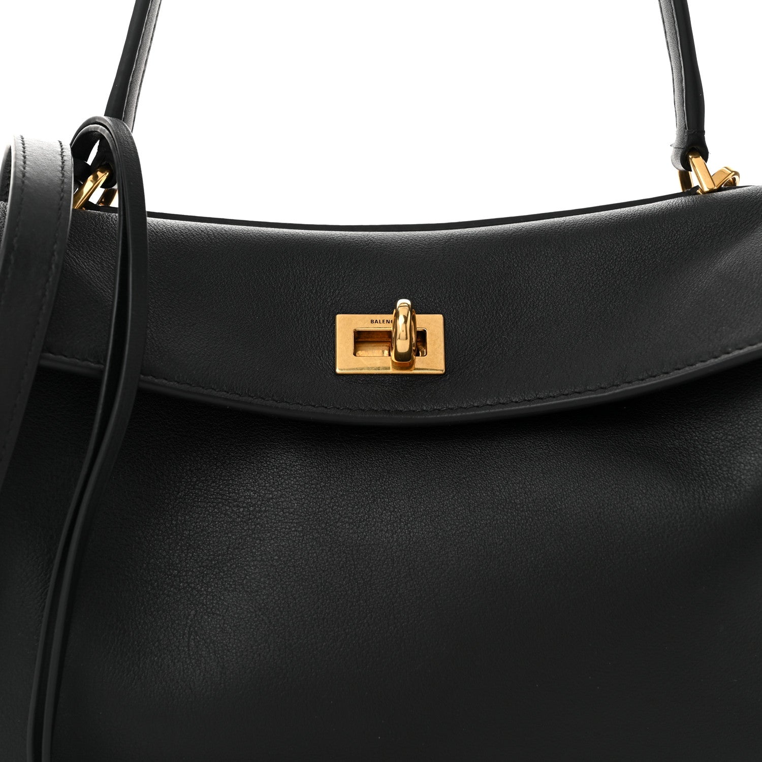 Balenciaga Natural Smooth Calfskin Small Rodeo Top Handle Handbag Black 8 of 11
