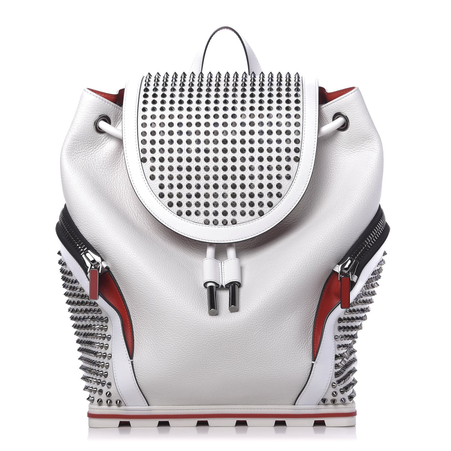 Calfskin Spiked Explorafunk Backpack White