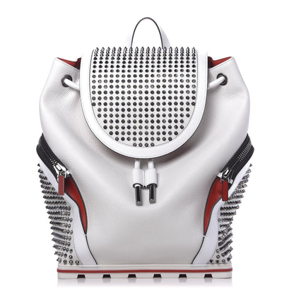Christian Louboutin Calfskin Spiked Explorafunk Backpack White 1 of 9
