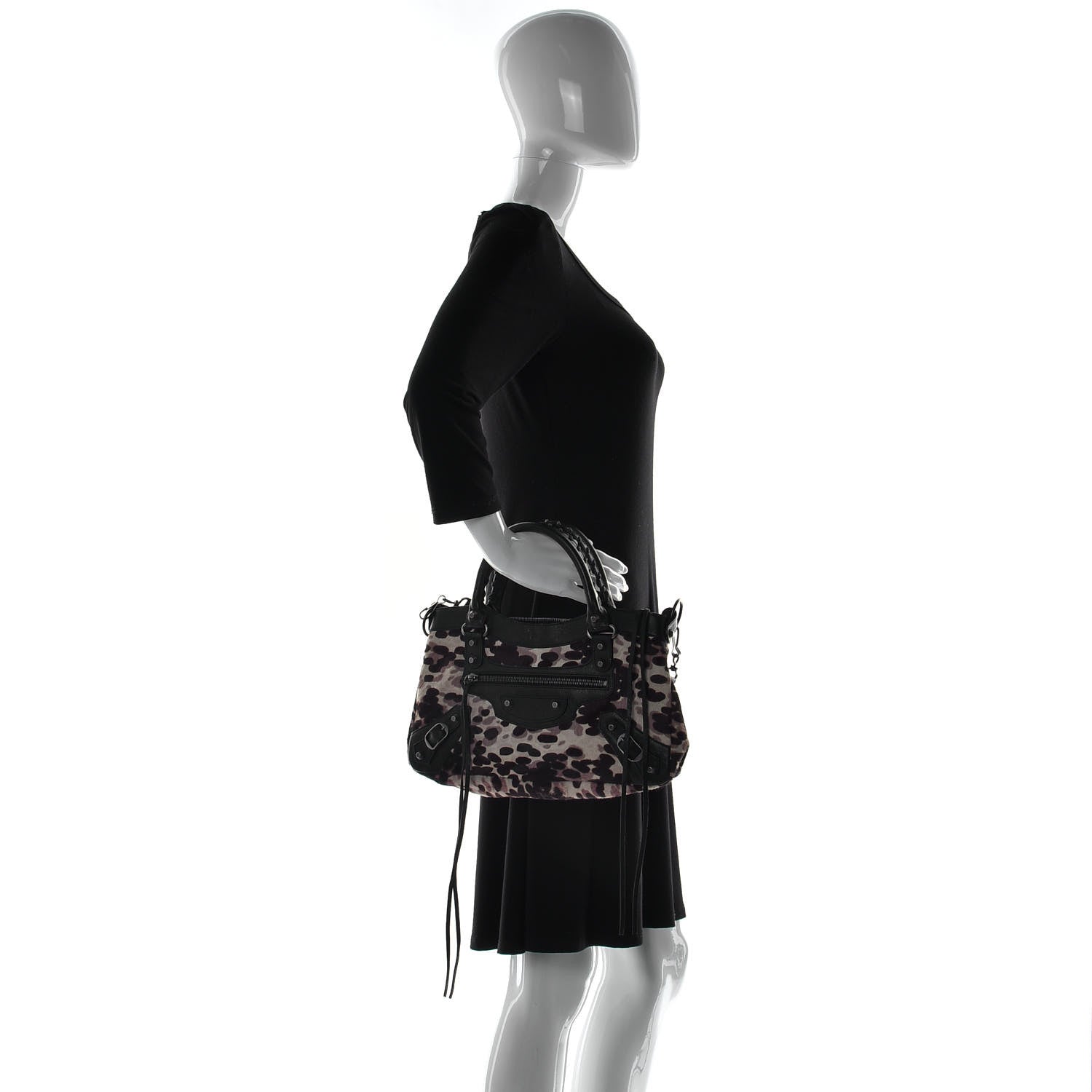Balenciaga Pony Hair Leopard Classic City Black 3 of 10