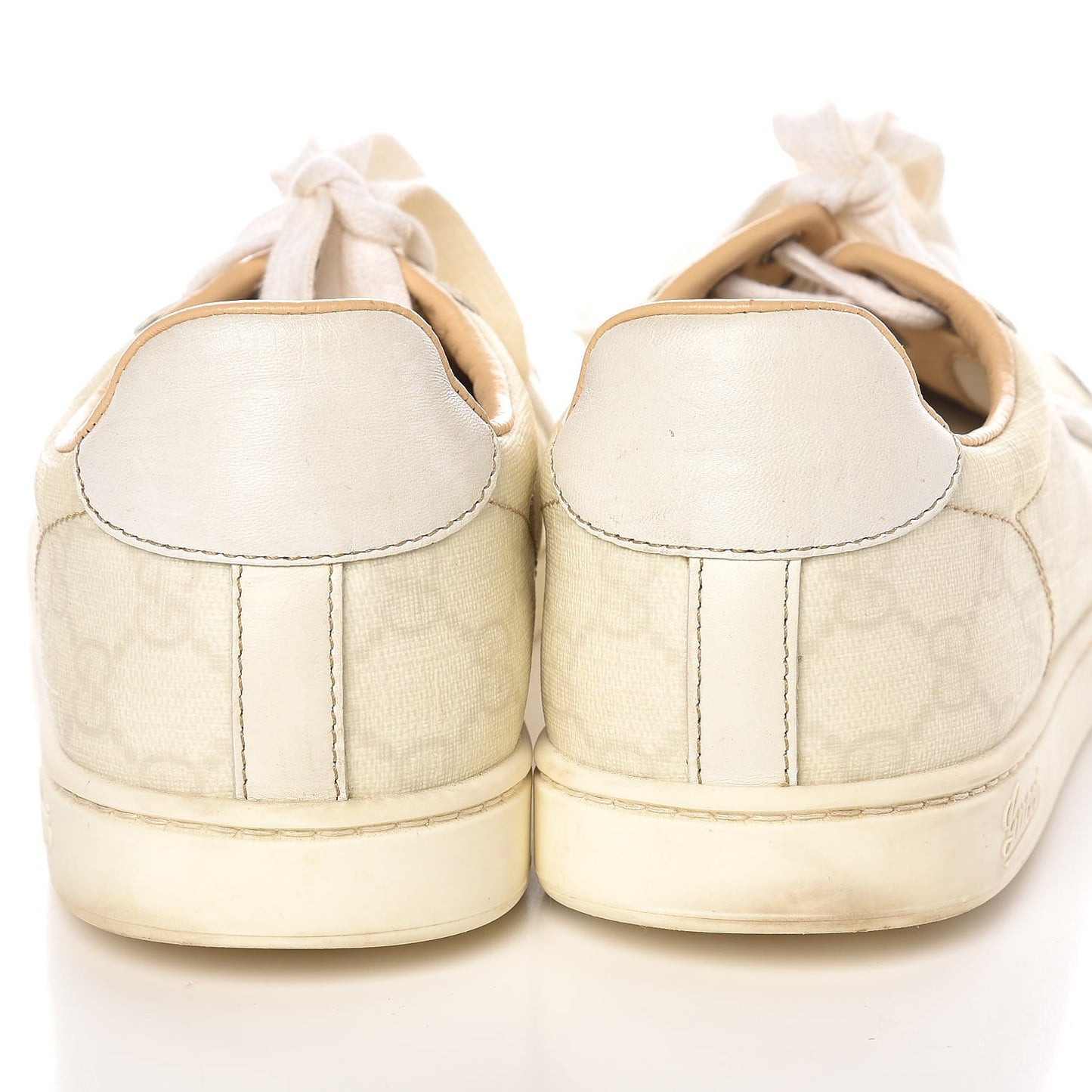 GG Plus Monogram Alligator Coda Low Sneakers 39.5 White