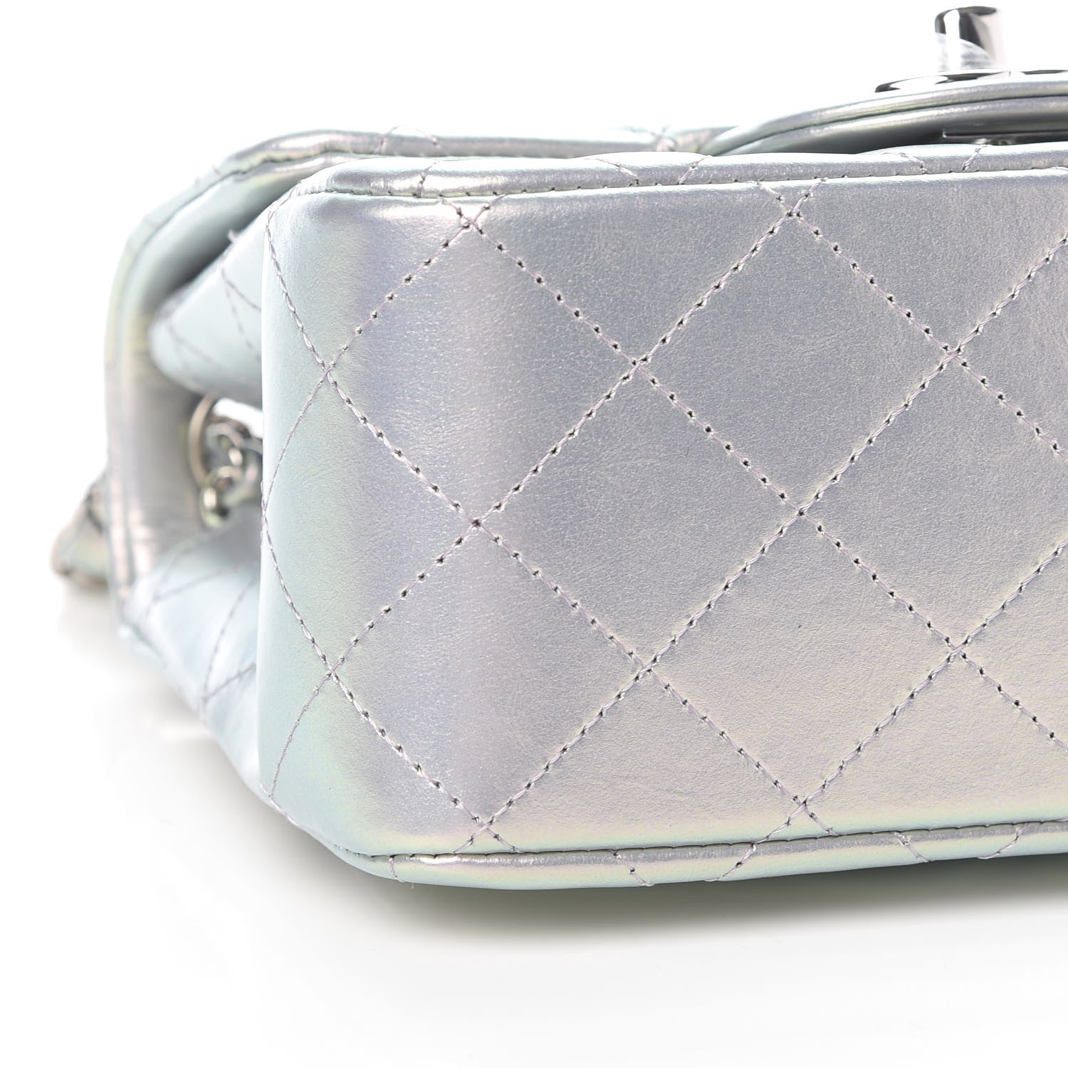 Chanel Iridescent Calfskin Quilted Mini Square Flap Light Purple 8 of 11