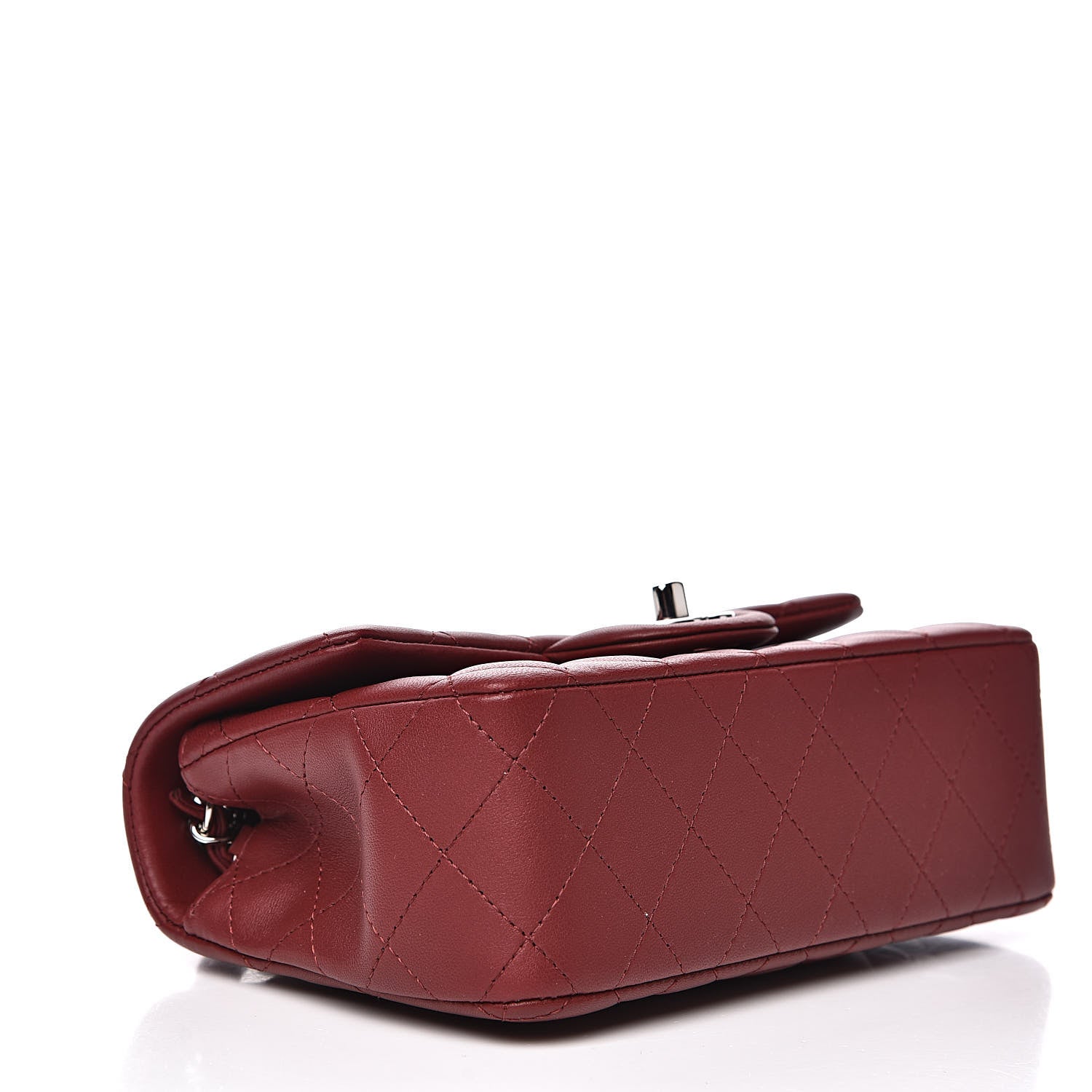 Chanel Lambskin Quilted Mini Rectangular Flap Burgundy 4 of 11