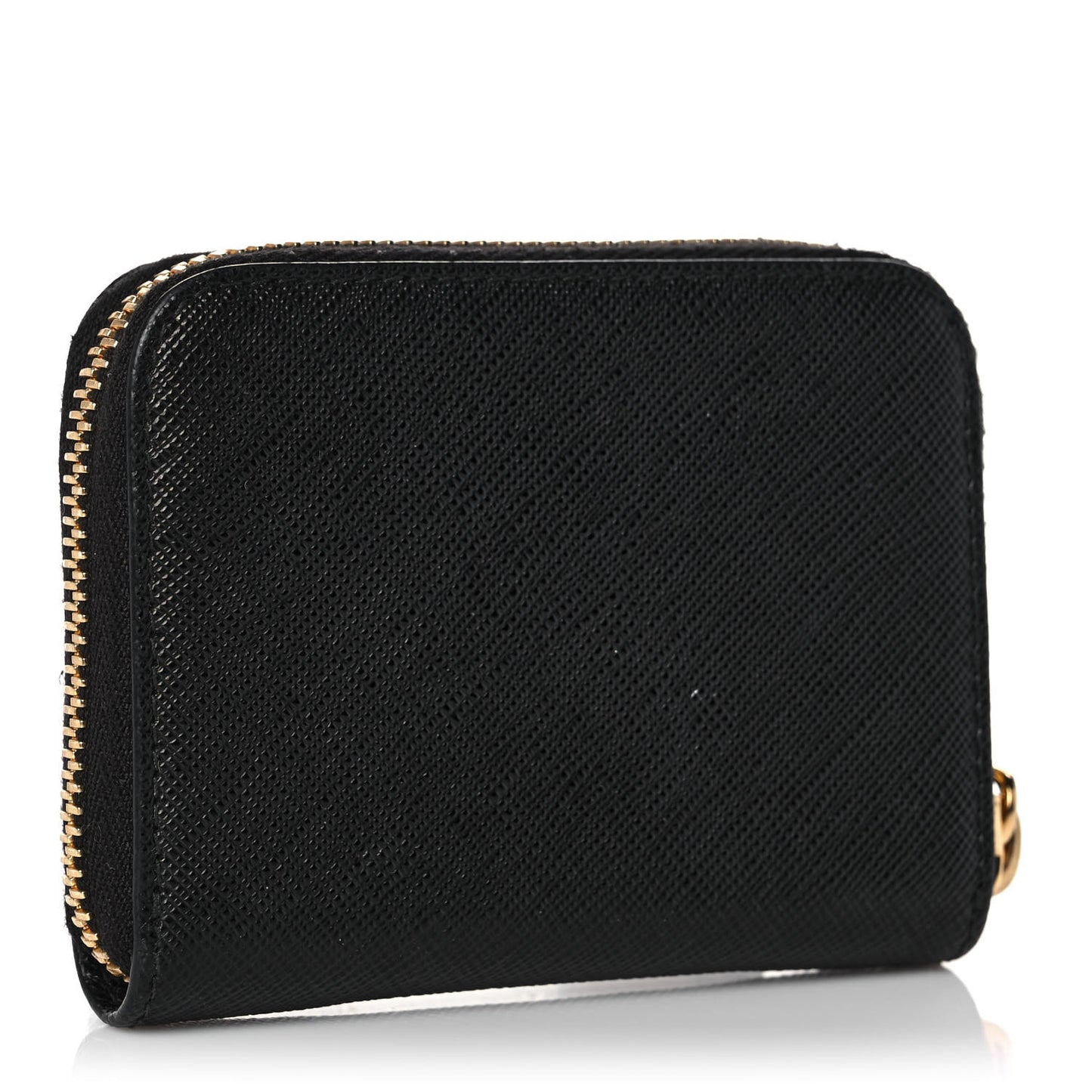 Saffiano Compact Zip Around Wallet Black