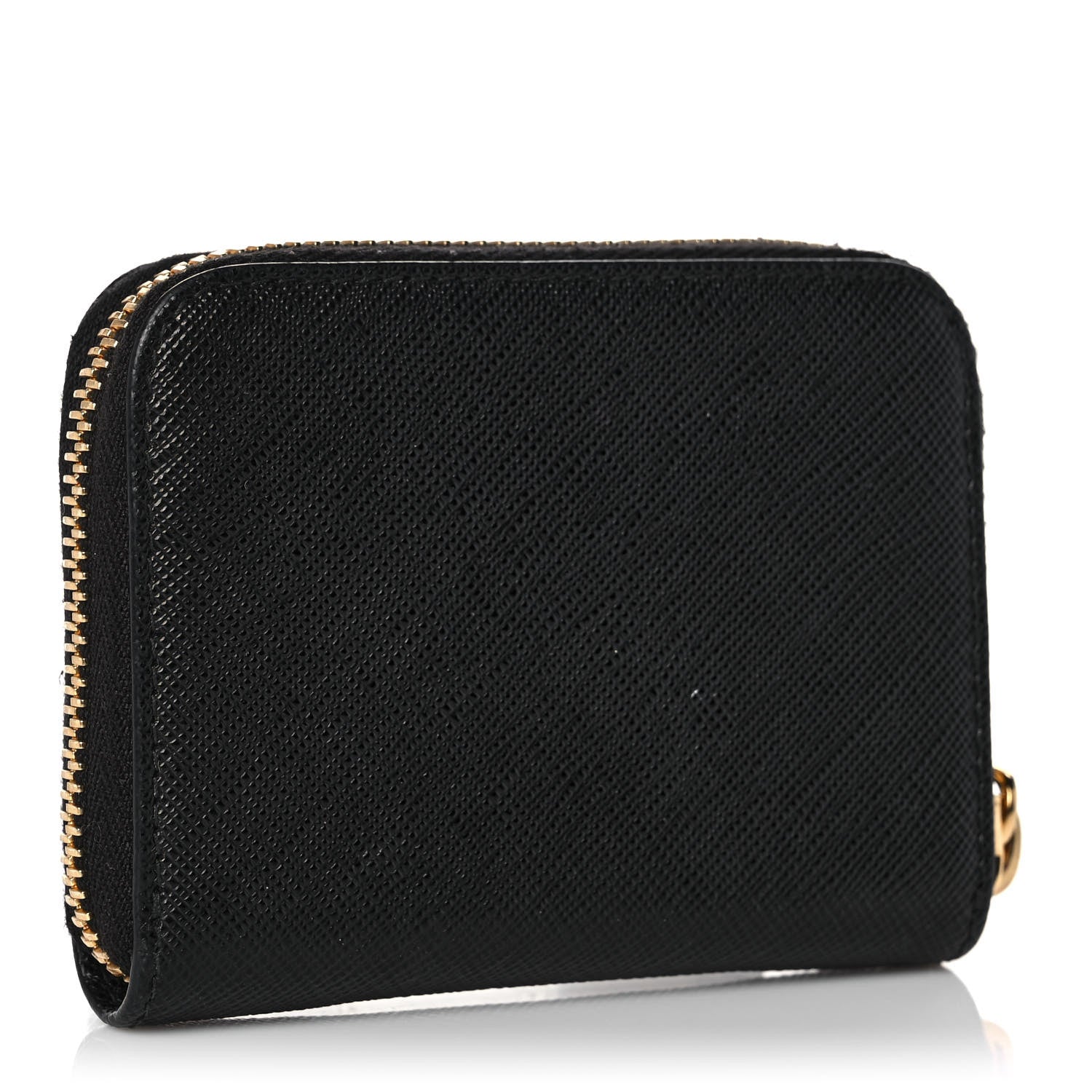 Prada Saffiano Compact Zip Around Wallet Black 3 of 8