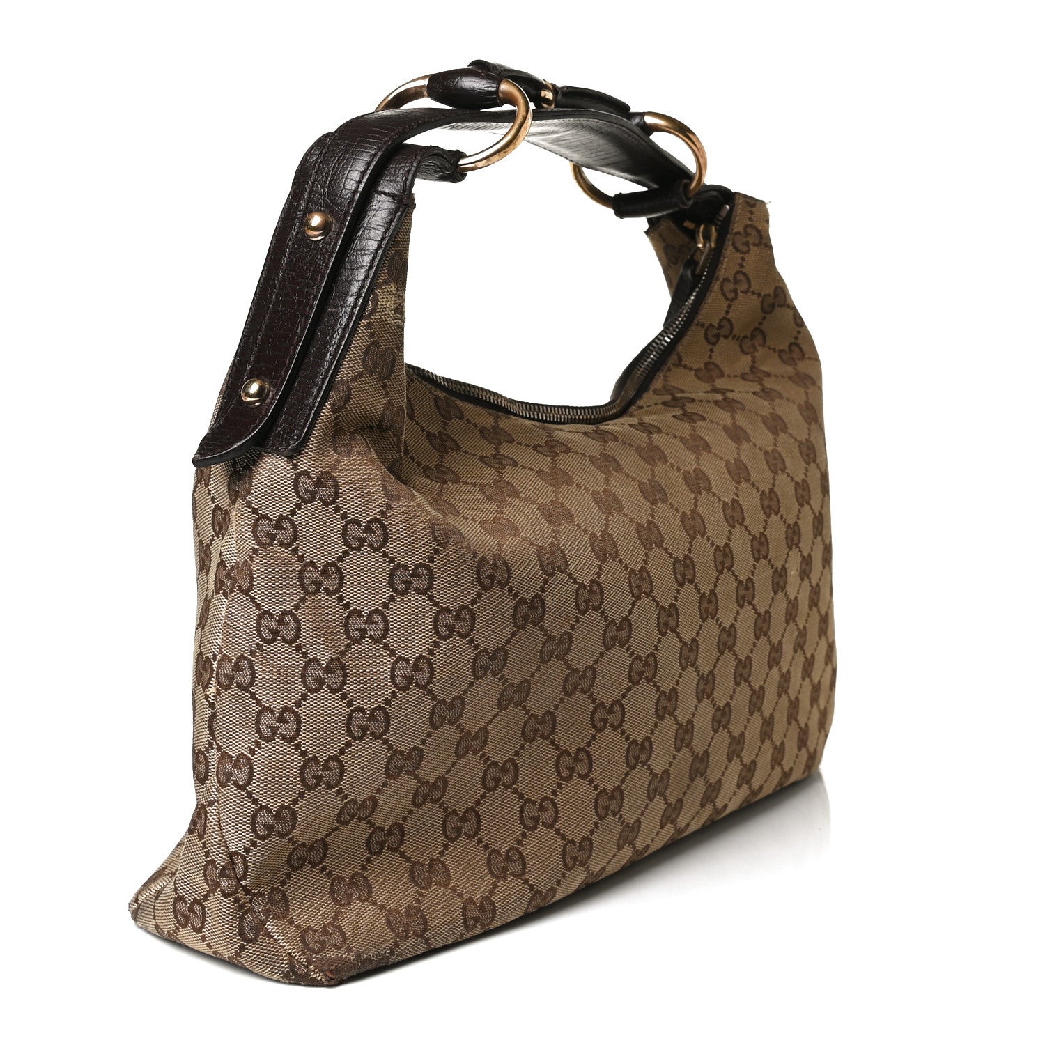 Gucci Monogram Medium Horsebit Chain Hobo Dark Brown 3 of 28