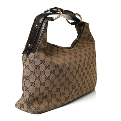 Gucci Monogram Medium Horsebit Chain Hobo Dark Brown 3 of 28