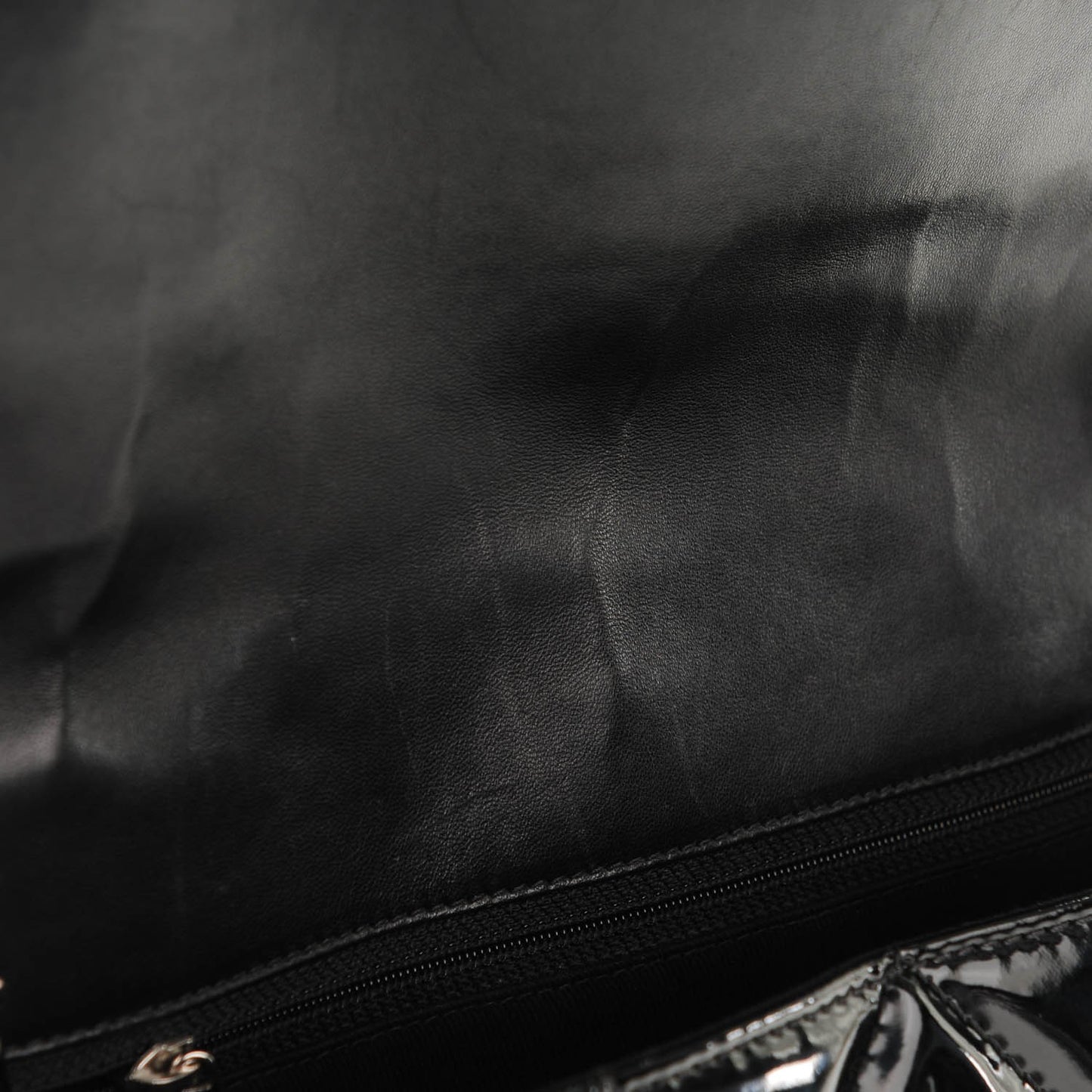 Vinyl Quilted In the Business Flap Bag Black