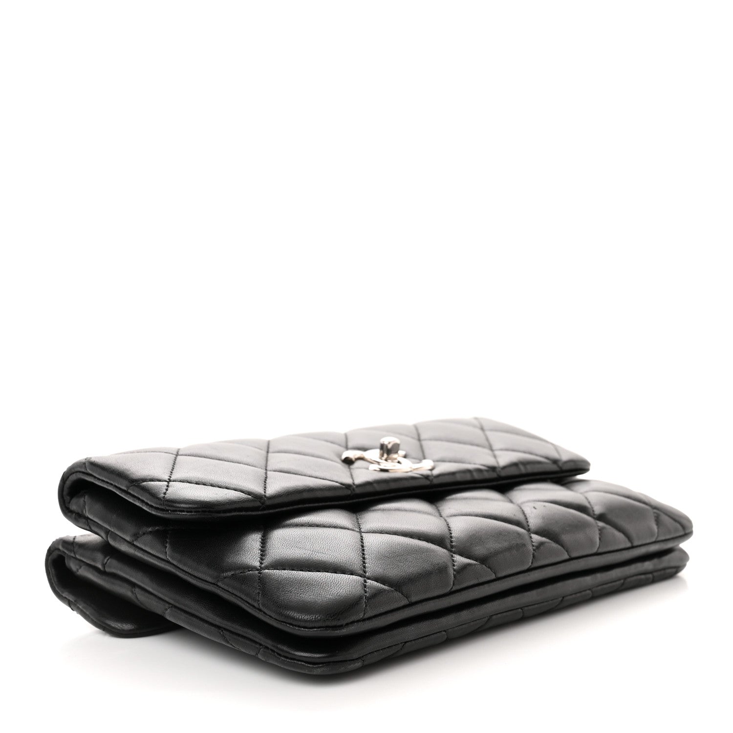 Chanel Lambskin Quilted Double Sided Clutch With Chain Black 4 of 12