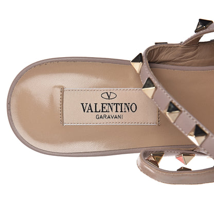 Valentino Garavani Calfskin Nappa Rockstud Ankle Strap 100mm Pumps 39.5 Peony Poudre 6 of 10
