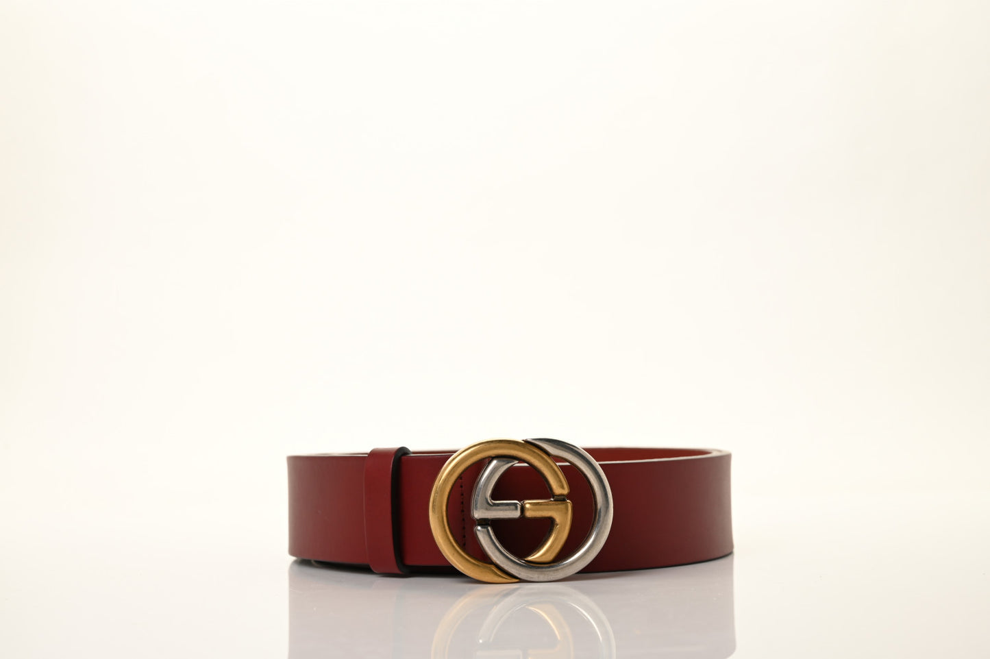 Calfskin Bi Color Interlocking G Belt 120 48 Red