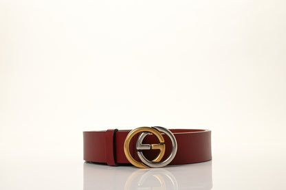 Gucci Calfskin Bi Color Interlocking G Belt 120 48 Red 2 of 8