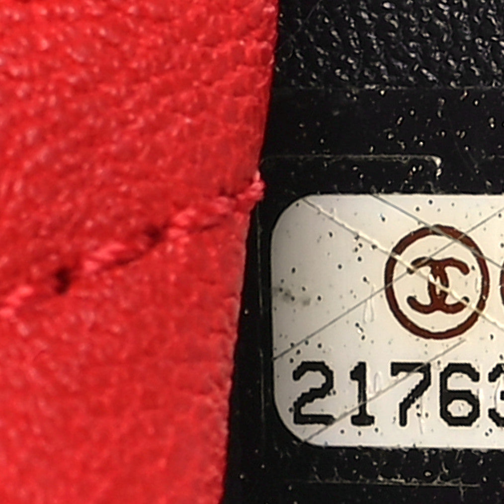 Chanel Calfskin Surpique Chevron Medium Flap Red 7 of 10