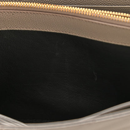 Saint Laurent Grain De Poudre Matelasse Chevron Monogram Chain Wallet Oyster Grey 13 of 13