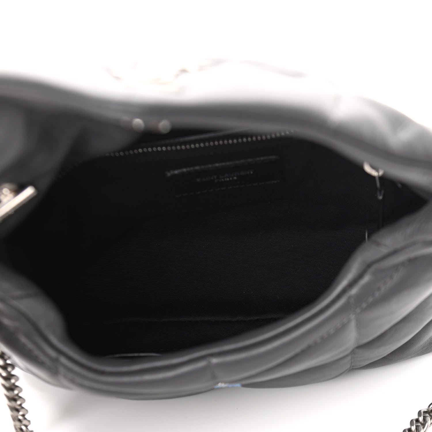 Saint Laurent Lambskin Quilted Toy Loulou Puffer Monogram Chain Satchel Storm 5 of 10