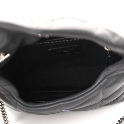 Saint Laurent Lambskin Quilted Toy Loulou Puffer Monogram Chain Satchel Storm 5 of 10
