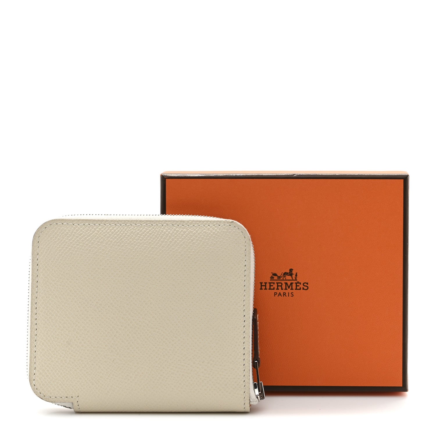 Hermes Epsom Silk'In Compact Wallet Craie Caban Jaune Ambre 7 of 7