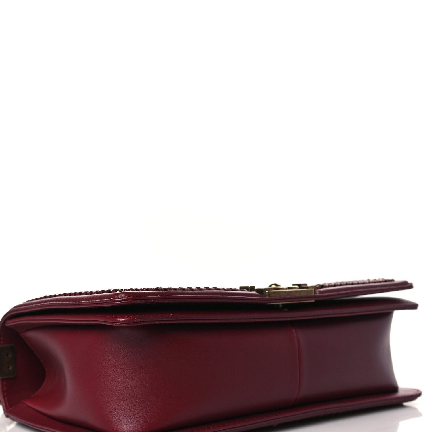 Chanel Snakeskin New Medium Boy Top Handle Flap Dark Red 4 of 9