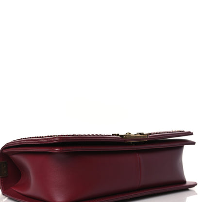 Chanel Snakeskin New Medium Boy Top Handle Flap Dark Red 4 of 9