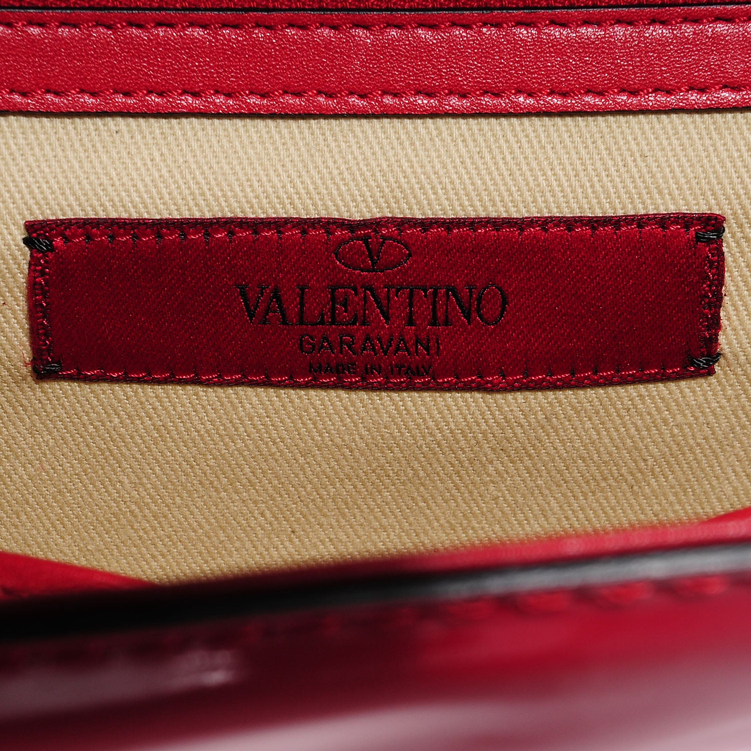 Valentino Garavani Patent Large Glam Lock Rockstud Flap Red 5 of 7