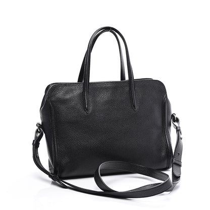 Alexander McQueen Pebbled Calfskin Small Skull Padlock Zip Around Tote Black 2 of 10