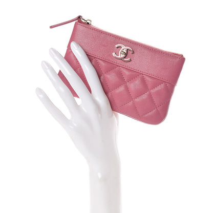 Chanel Sheepskin Quilted Small Vintage Mademoiselle Cosmetic Case Dark Pink 2 of 7