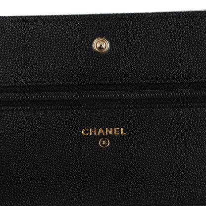 Chanel Caviar Quilted Boy Wallet On Chain WOC Black 5 of 8