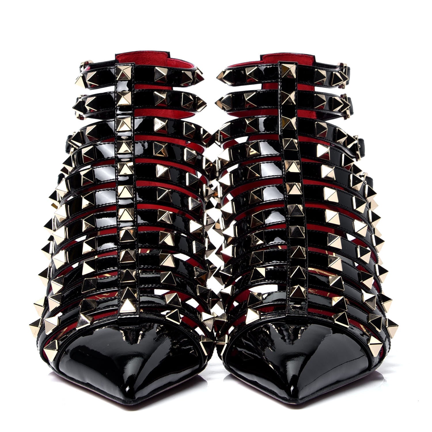 Valentino Garavani Patent Rockstud Alcove Caged 60mm Booties 38 Black 3 of 7