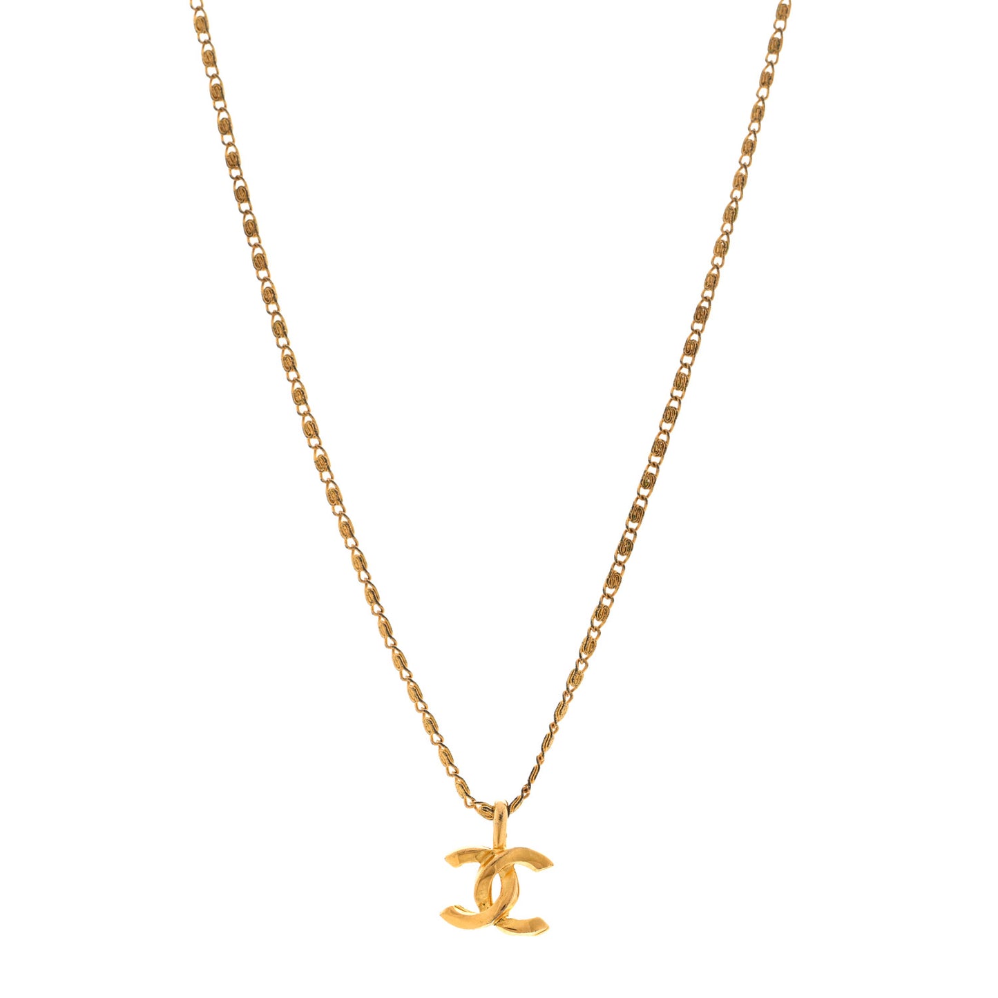 Metal CC Chain Pendant Necklace Gold