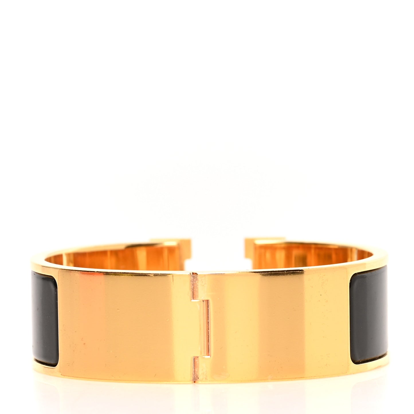 Enamel Wide Clic Clac H Bracelet GM Black