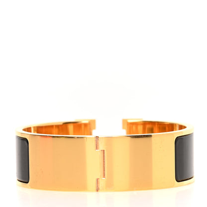 Hermes Enamel Wide Clic Clac H Bracelet GM Black 3 of 7