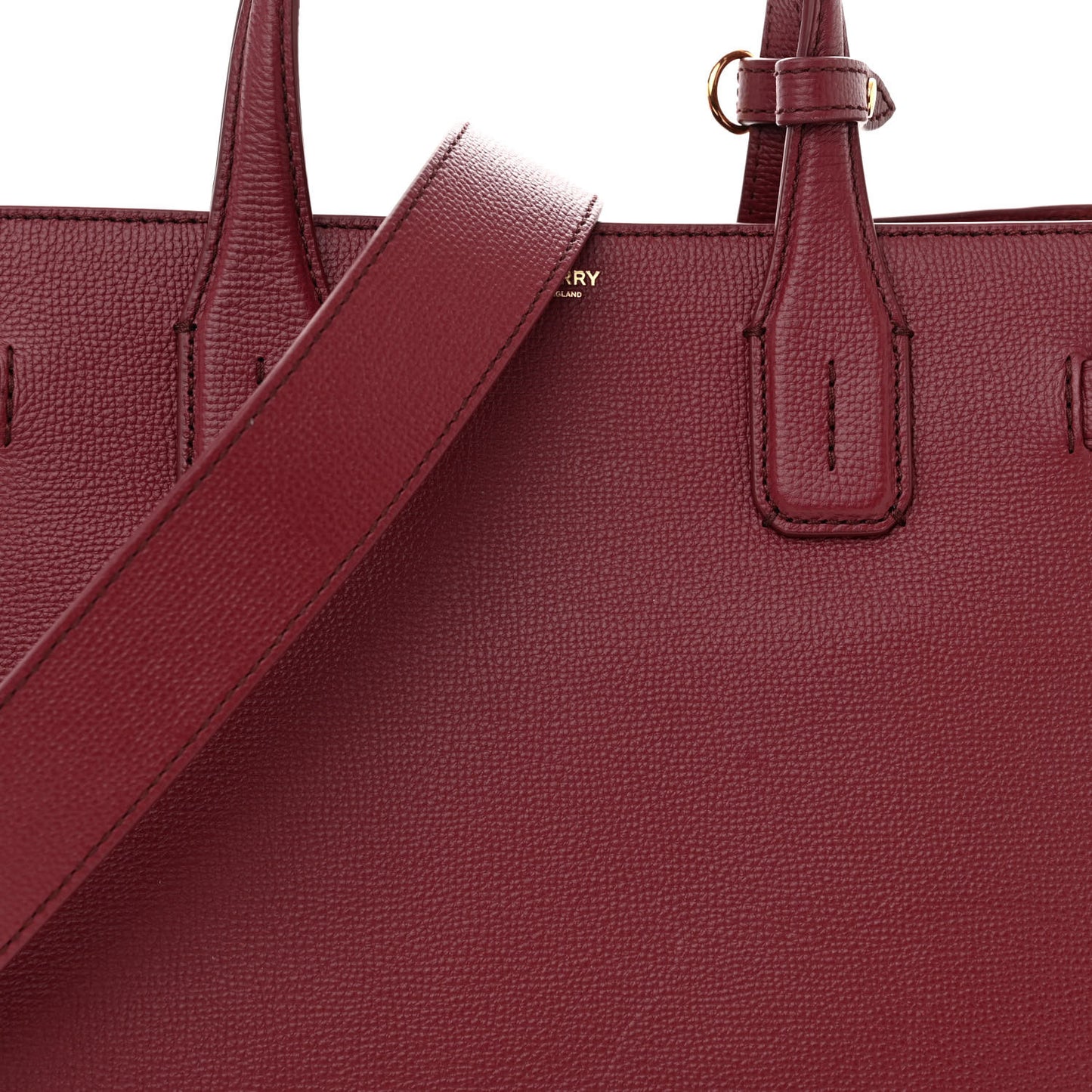 Derby Calfskin House Check Medium Banner Tote Crimson