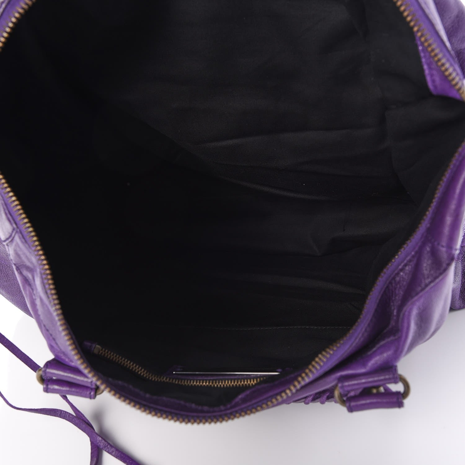 Balenciaga Agneau Classic Hardware Weekender Eggplant 5 of 7