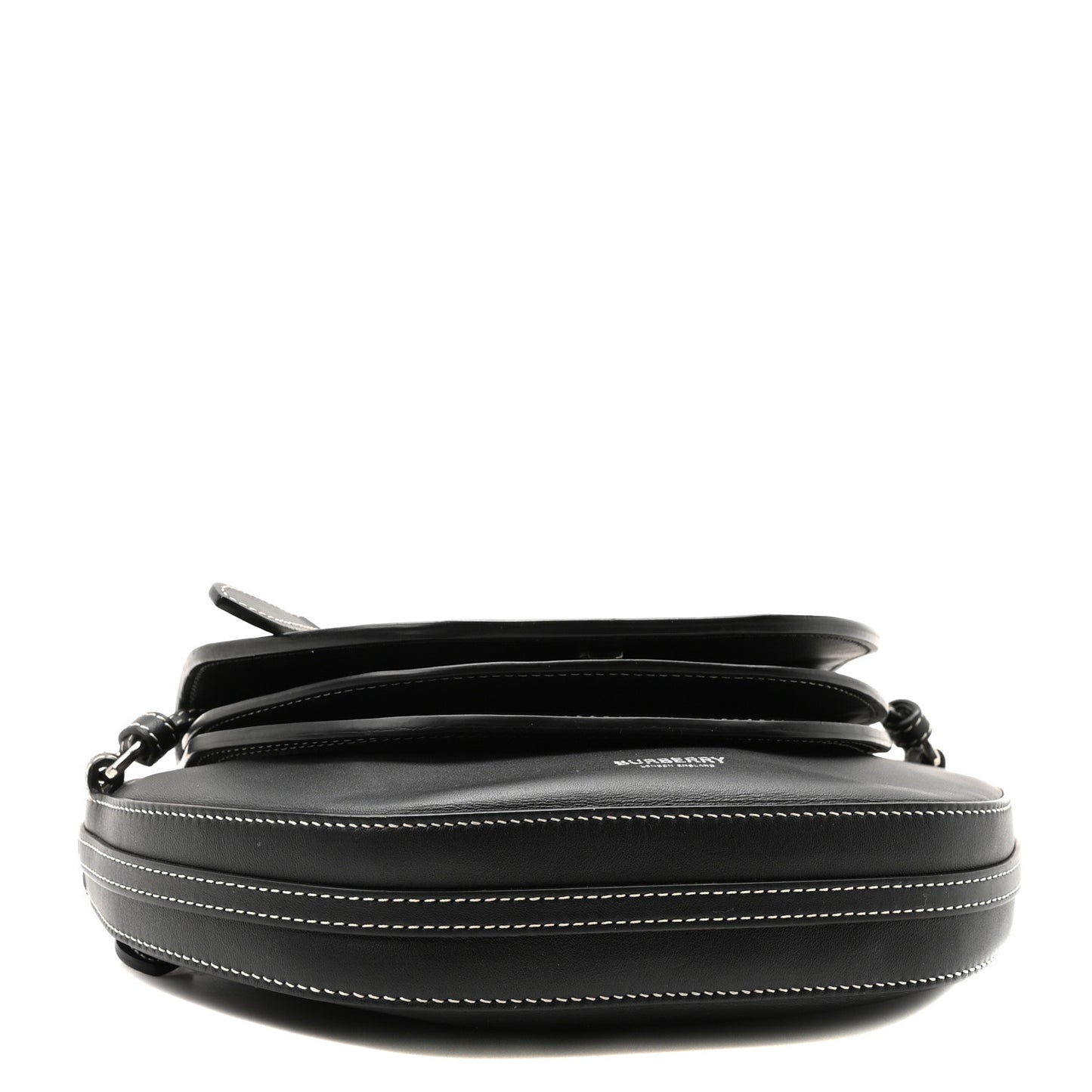 Canvas Horseferry Print Double Olympia Shoulder Bag Black
